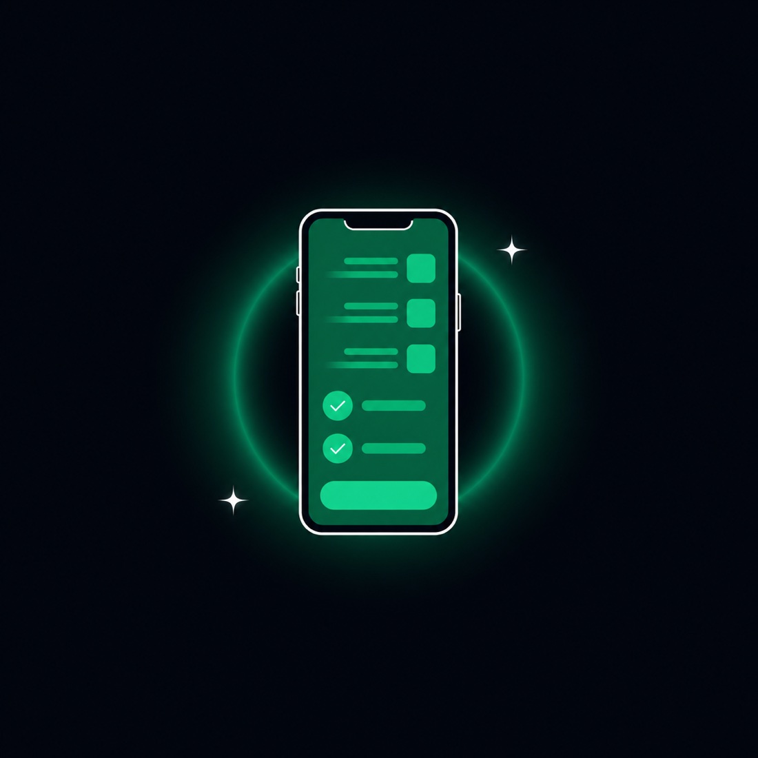 A glowing phone running your app